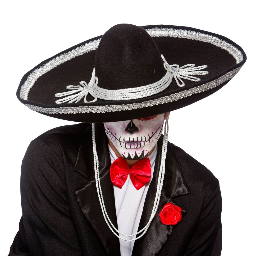 Adults Black Sombrero Mexican Hat Mariachi Fancy Dress