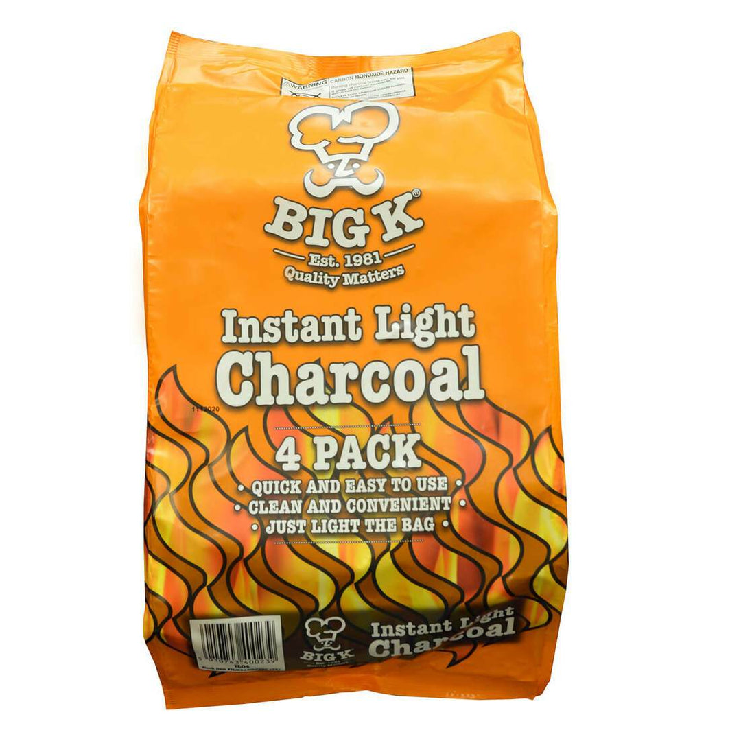 Big K Instant Light The Bag Charcoal BBQ Fire Pit Fuel 4x1kg