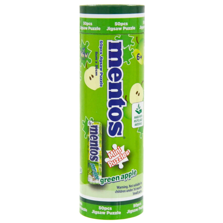 Mentos Mini Jigsaw Puzzle Sweets Tube 50 Pieces Age 6+ Green Apple