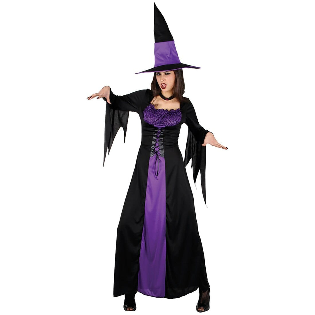 Spellbound Horror Witch Womens Purple Costume Halloween L (UK 18-20)