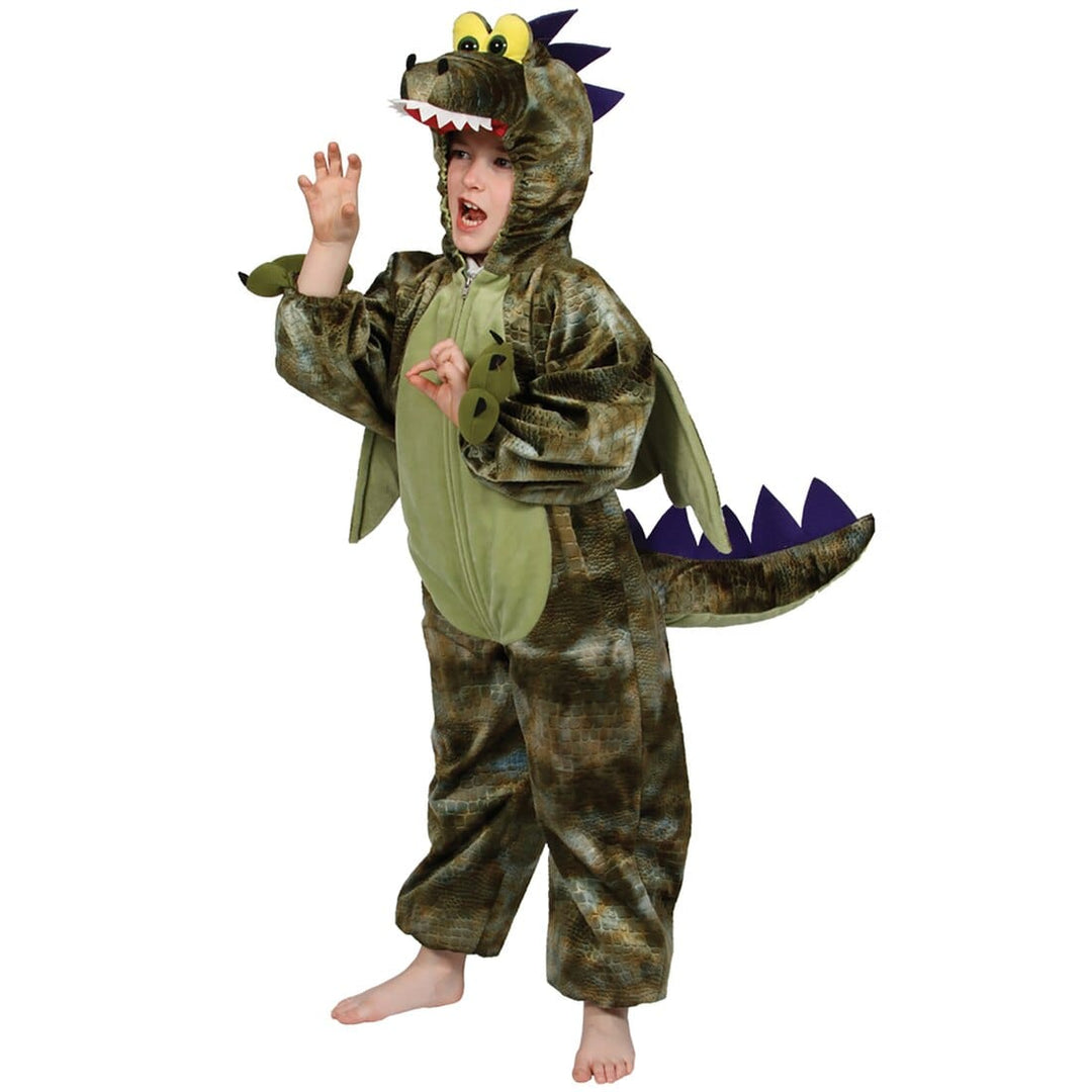 Kids Green Dinosaur Fancy Dress Halloween Party Outfit Costume Small (3-4 Years)