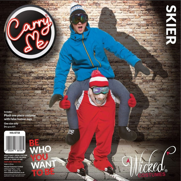 Adults Carry Me Skier Costume Halloween Fancy Dress