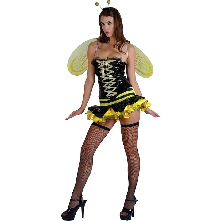 Womens Sexy Bumble Bee Fancy Dress Halloween Costume Outfit L (UK 18-20)