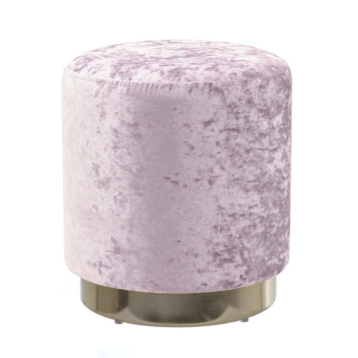 Hodge & Hodge Sophia Stylish Velvet Stool With Gold Base Light Pink Crush