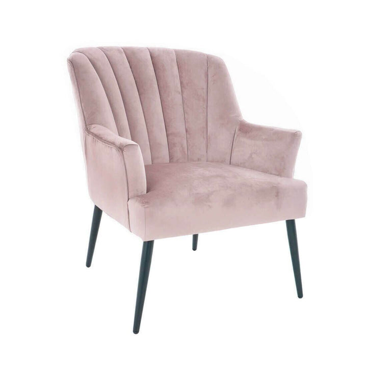 Hodge & Hodge Oyster Shape Armchair With Velvet Style Cover Pink