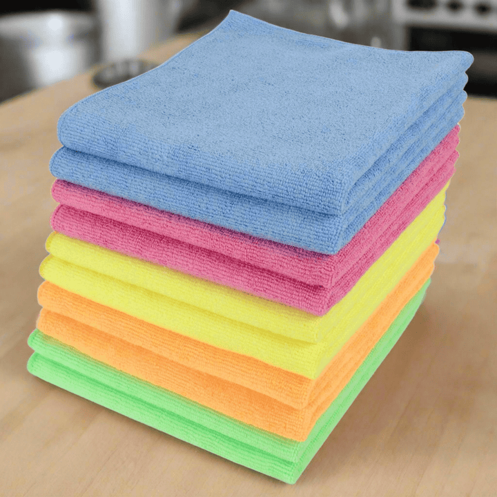 Microfibre Home Kitchen Car Valeting Dusters Cleaning Cloths Multi / 10 cloths