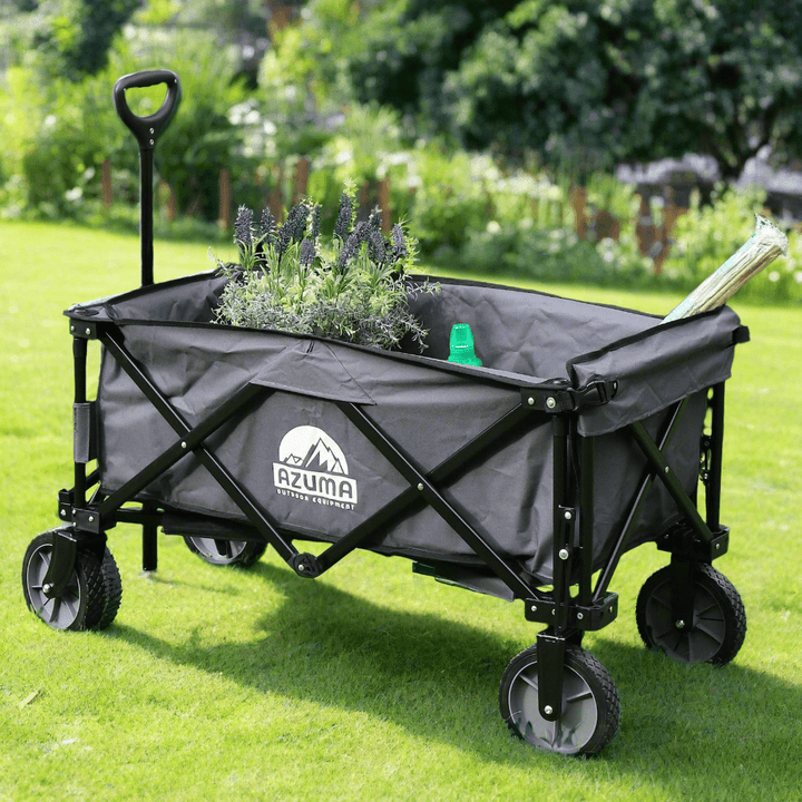 Azuma Folding Wagon Cart 70kg – Off-Road Utility Trolley for Camping, Garden &amp; Beach