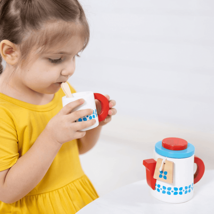 Melissa & Doug Wooden Steep & Serve Tea Set Toy Pretend Play Food Cups