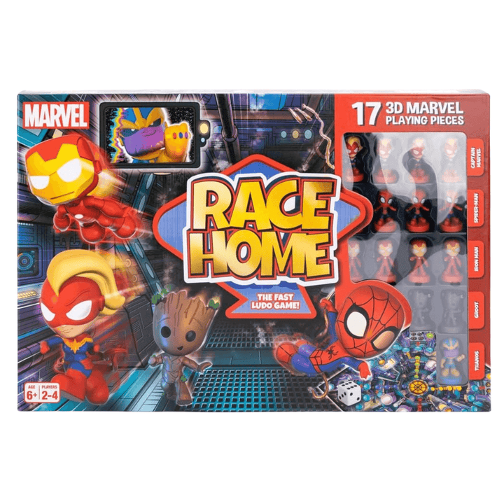 marvel race home the fast ludo game board game with figurines
