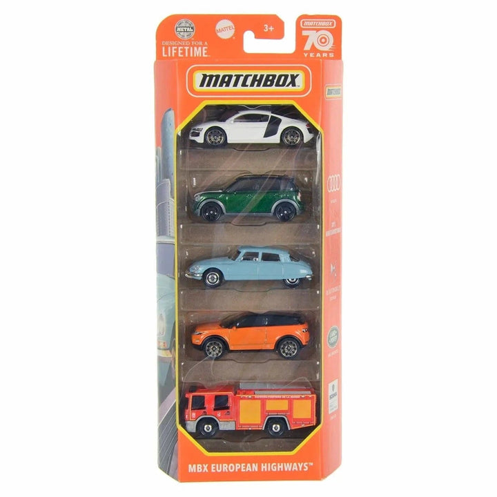 Matchbox 5 Pack Vehicles Basic Series Die-Cast Metal Cars 1:64