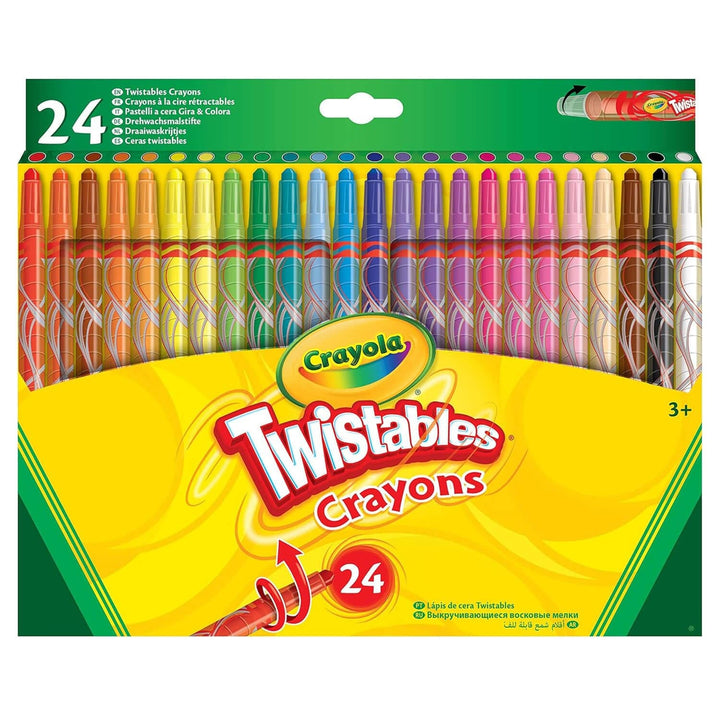 Pack of 24 Crayola Twistables crayons in packaging