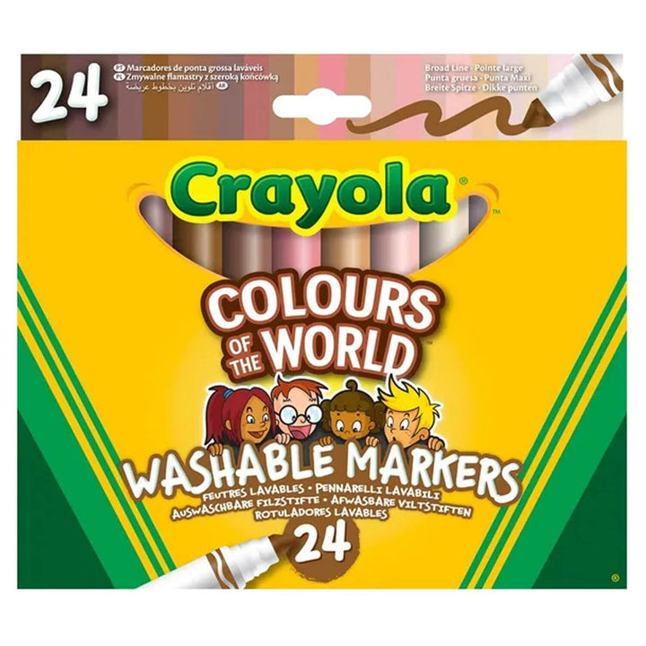 Pack of 24 Colour of the World washable markers with broad line tips