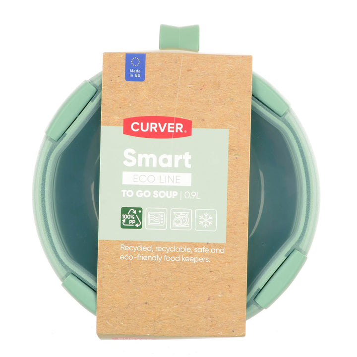 Curver Smart To Go Soup bowl in green with packaging sleeve