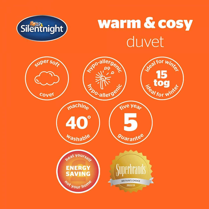 Silentnight warm and cosy duvet with 5 year guarantee