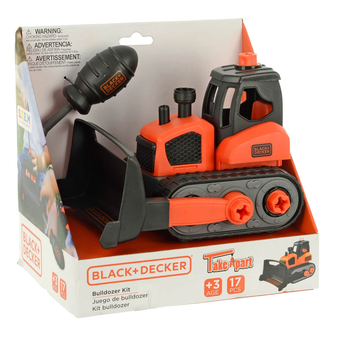 Black + Decker Take Apart Bulldozer kit construction toy with screwdriver