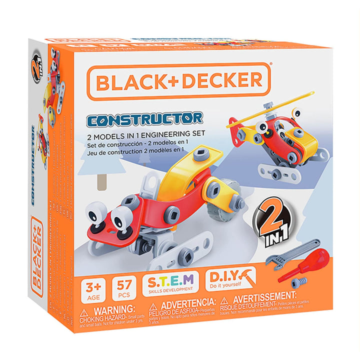 Black + Decker Constructor Kit with helicopter model in box