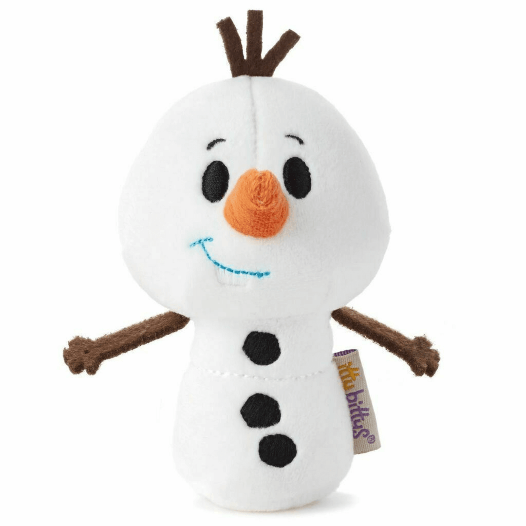 olaf soft itty bittys toy on white background with 3d arms and nose
