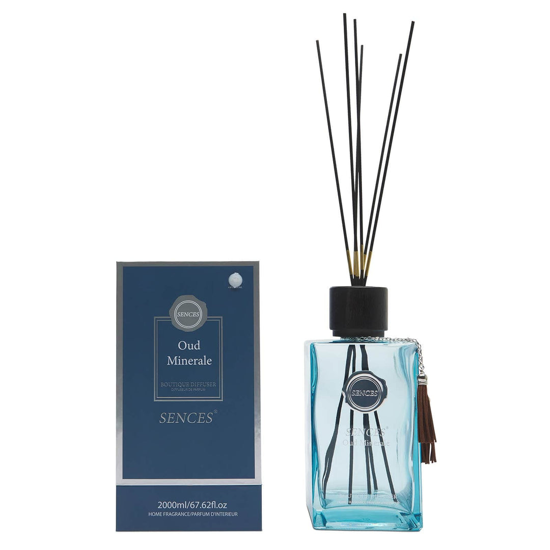 Oud Minerale scented extra large reed diffuser with gift box packaging