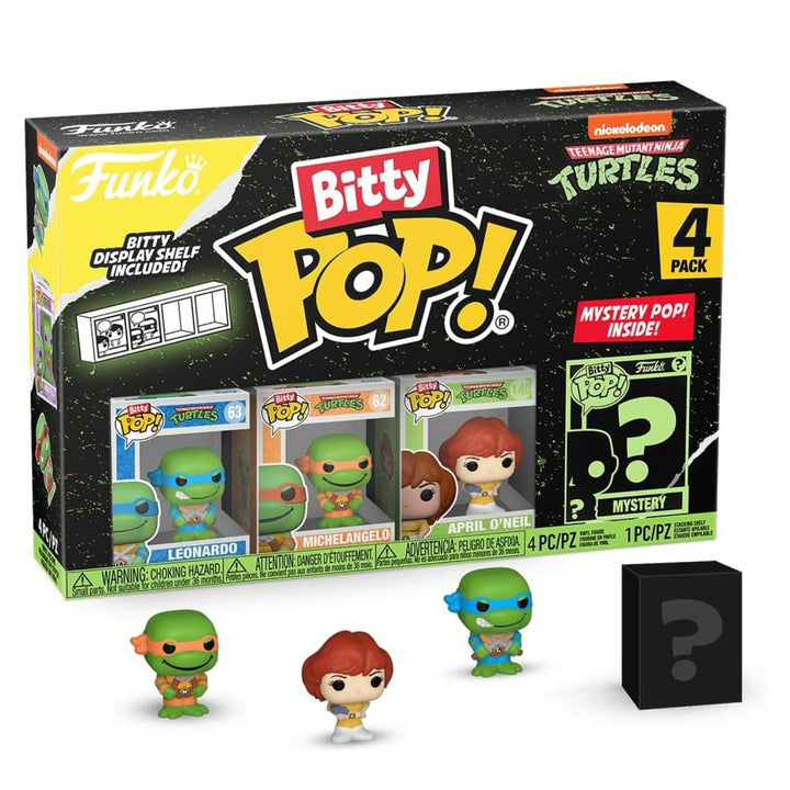 Bitty Pop! toy figure packaging with four figures included, featuring Funko and Nickelodeon branding.