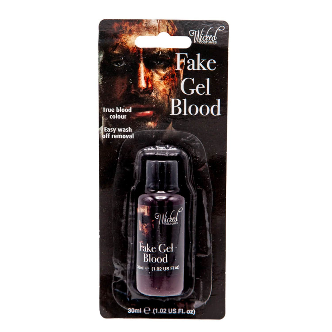 Packaged fake gel blood with Wicked branding on a white background
