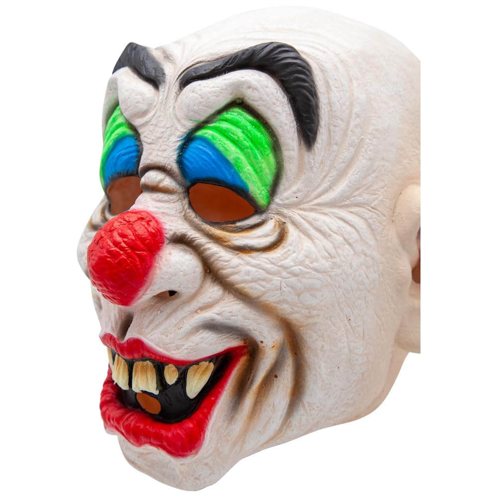 Adults Goofy Clown Latex Mask Full Head Bright Colours Halloween