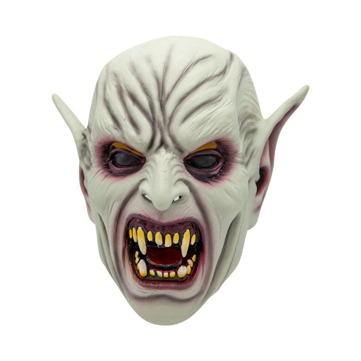 Gargoyle mask with detailed features on a white background