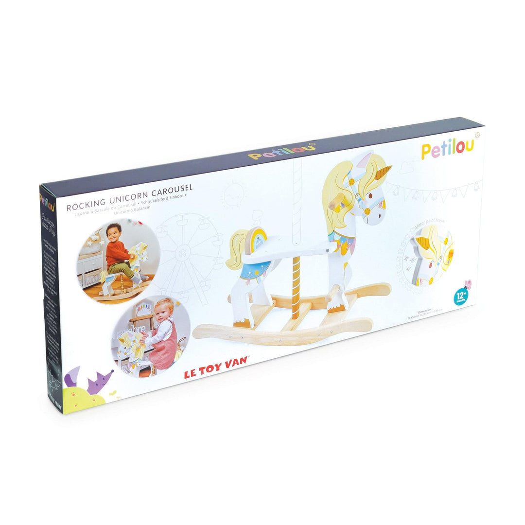 Box of Le Toy Van rocking unicorn carousel toy