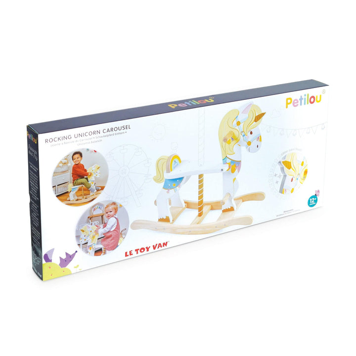 Box of Le Toy Van rocking unicorn carousel toy