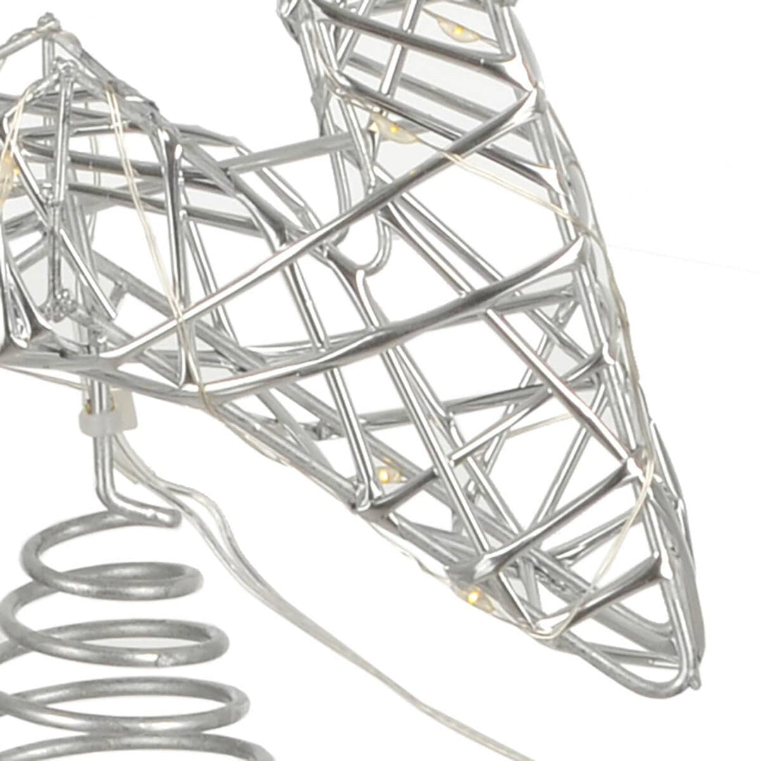 Close up of white LED lights on a silver frame
