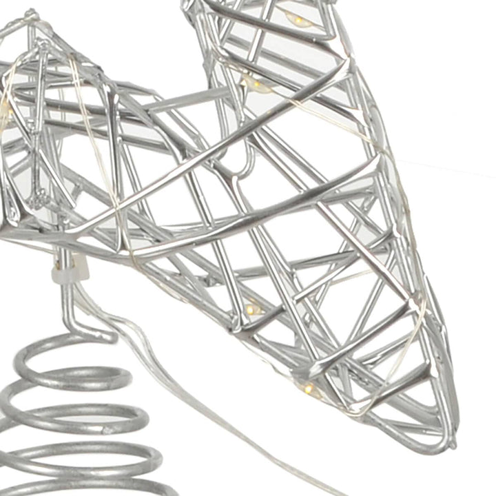Close up of white LED lights on a silver frame