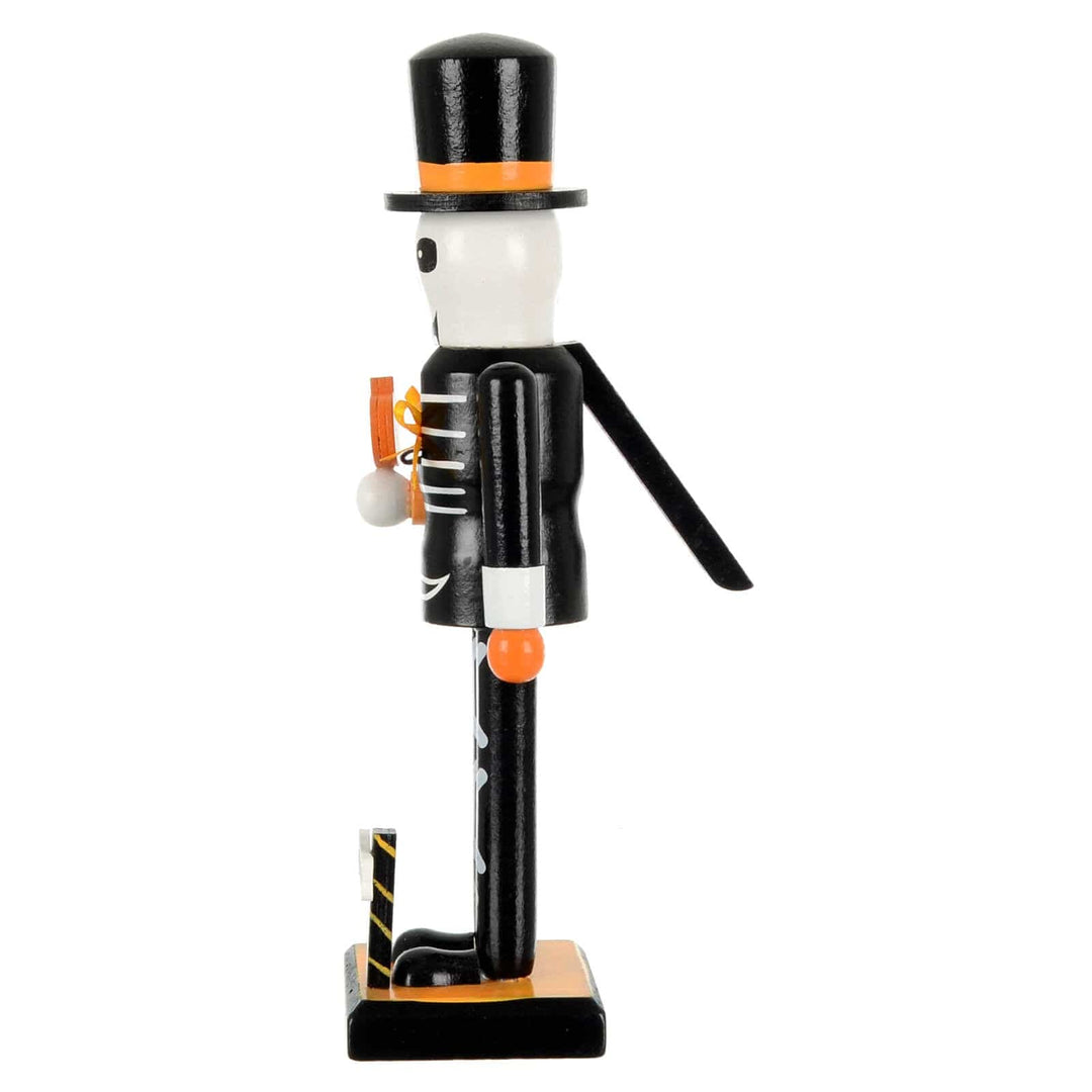 Side view of handle on a skeleton figure Halloween party decoration