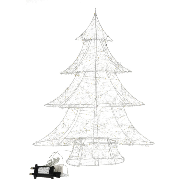 White wire Christmas tree with power plug