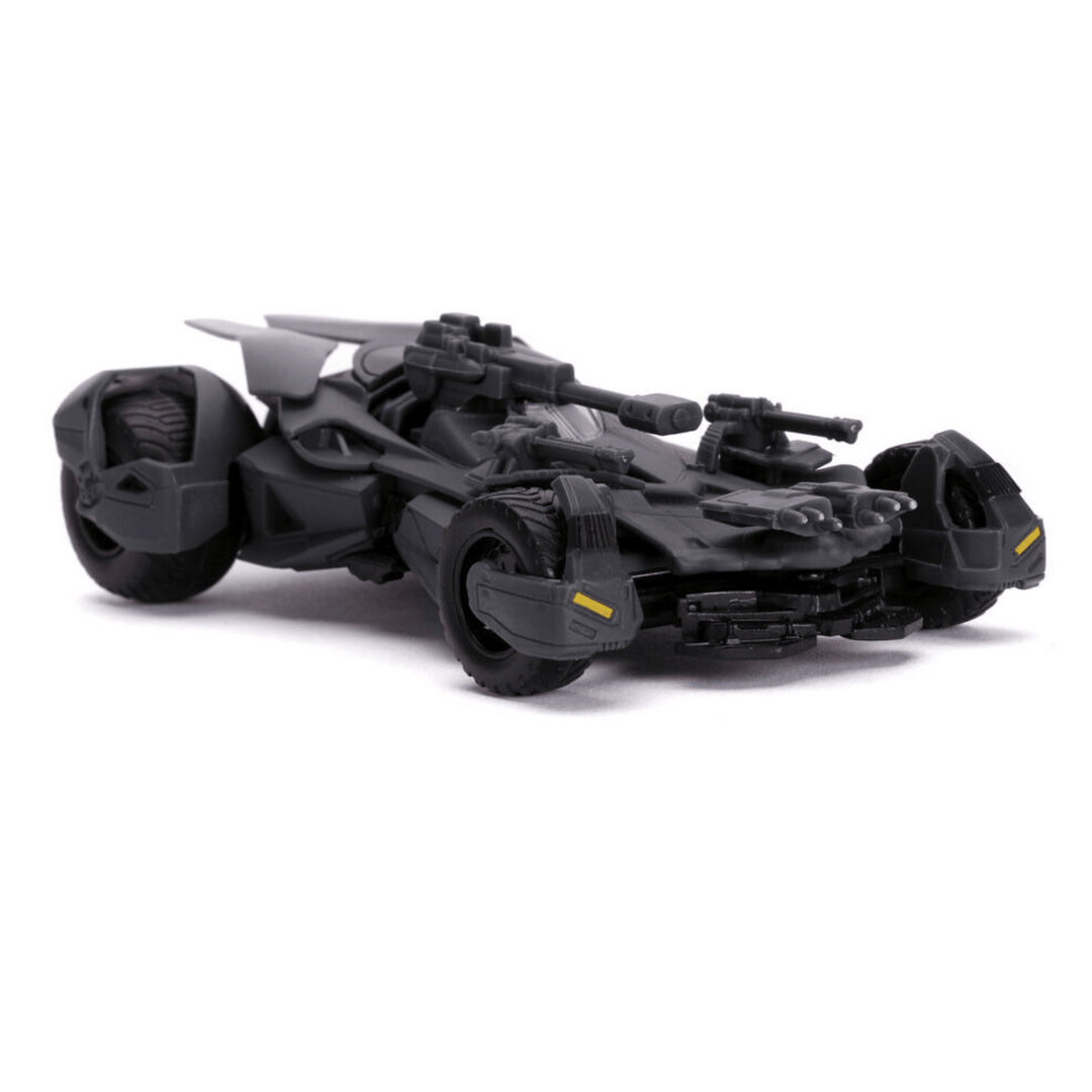 side view of die-cast batmobile from the justice league movie