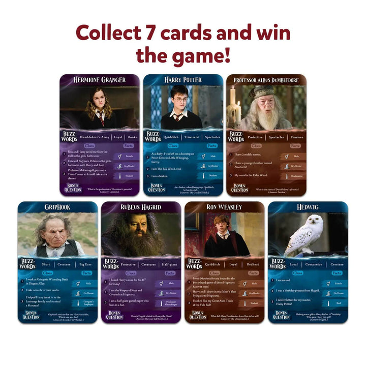 Collect 7 Harry Potter cards in the guessing game to win