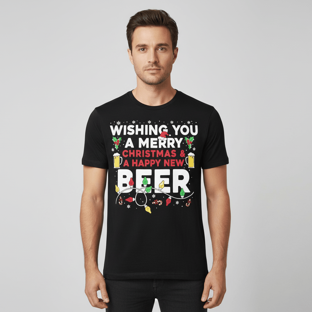 Mens Christmas T-Shirt Novelty Festive Party Tee 100% Cotton