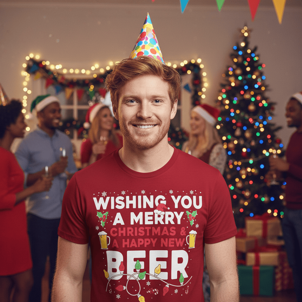 Mens Christmas T-Shirt Novelty Festive Party Tee 100% Cotton