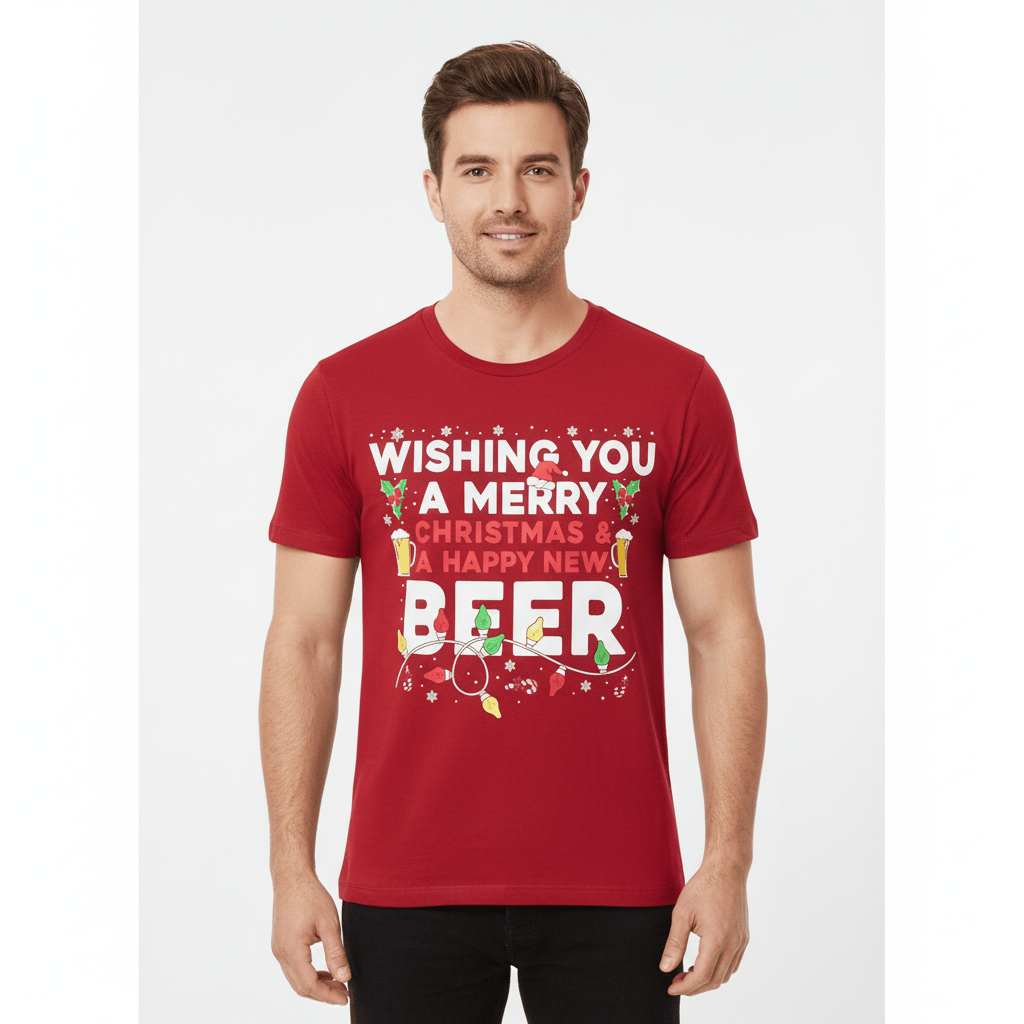 Mens Christmas T-Shirt Novelty Festive Party Tee 100% Cotton