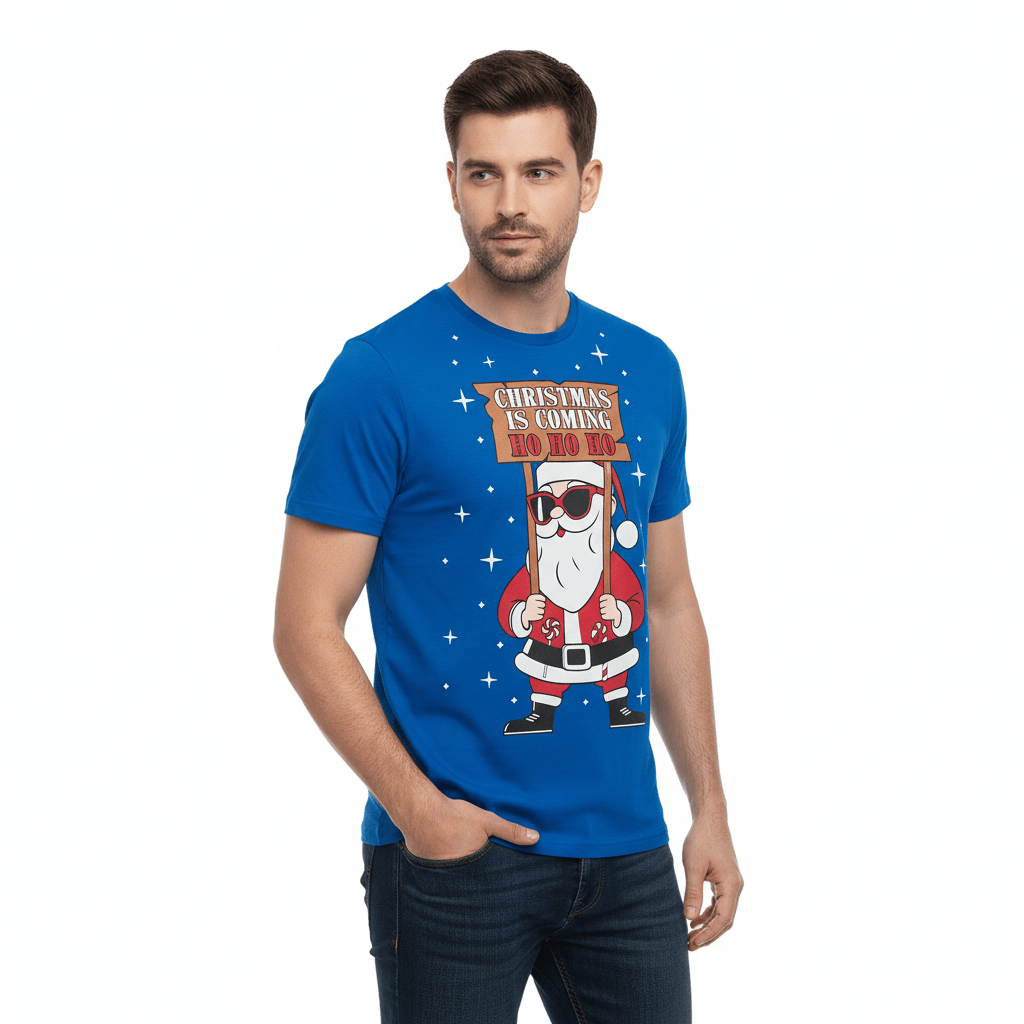 Mens Christmas T-Shirt Novelty Festive Party Tee 100% Cotton