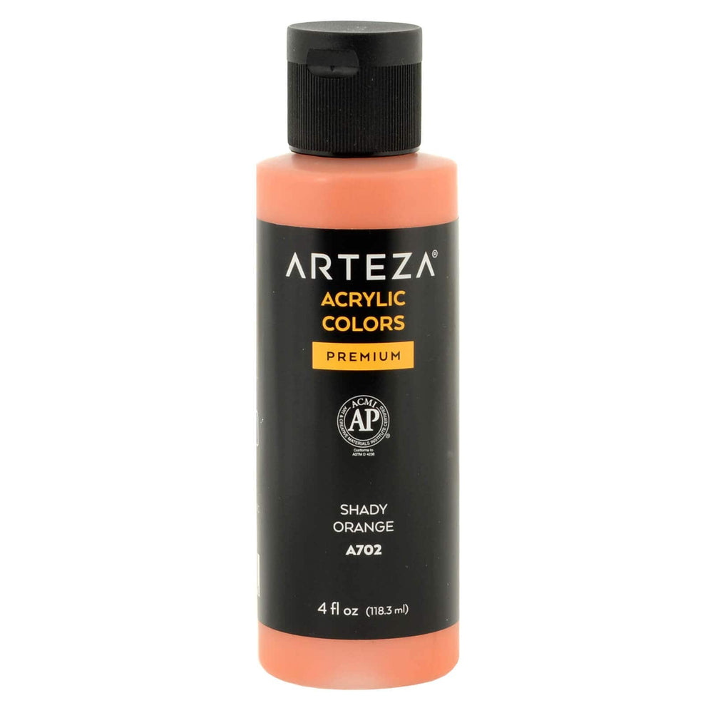 118ml bottle of A702 Shady Orange paint on a white background