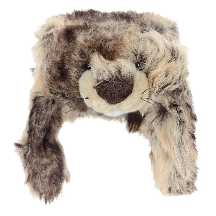 Faux Fur Beaver hat with long ear flaps