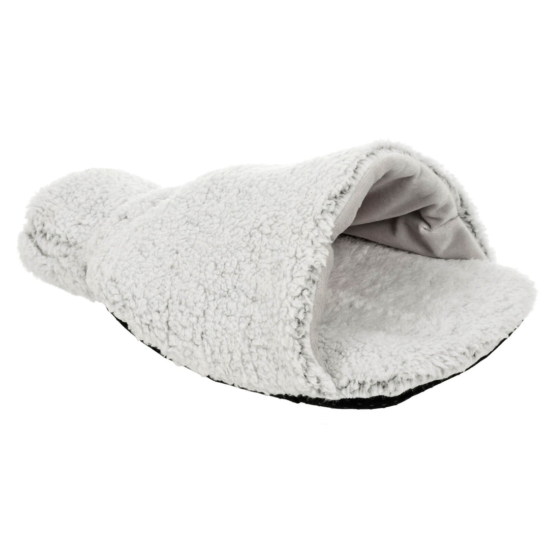 grey fleece hot water bottle with pouch for your feet