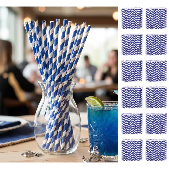 Bulk pack of 3000 Striped Paper Straws Eco Friendly Recyclable