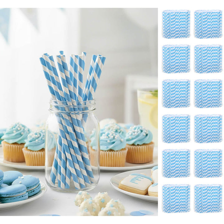 Bulk pack of 3000 Striped Paper Straws Eco Friendly Recyclable