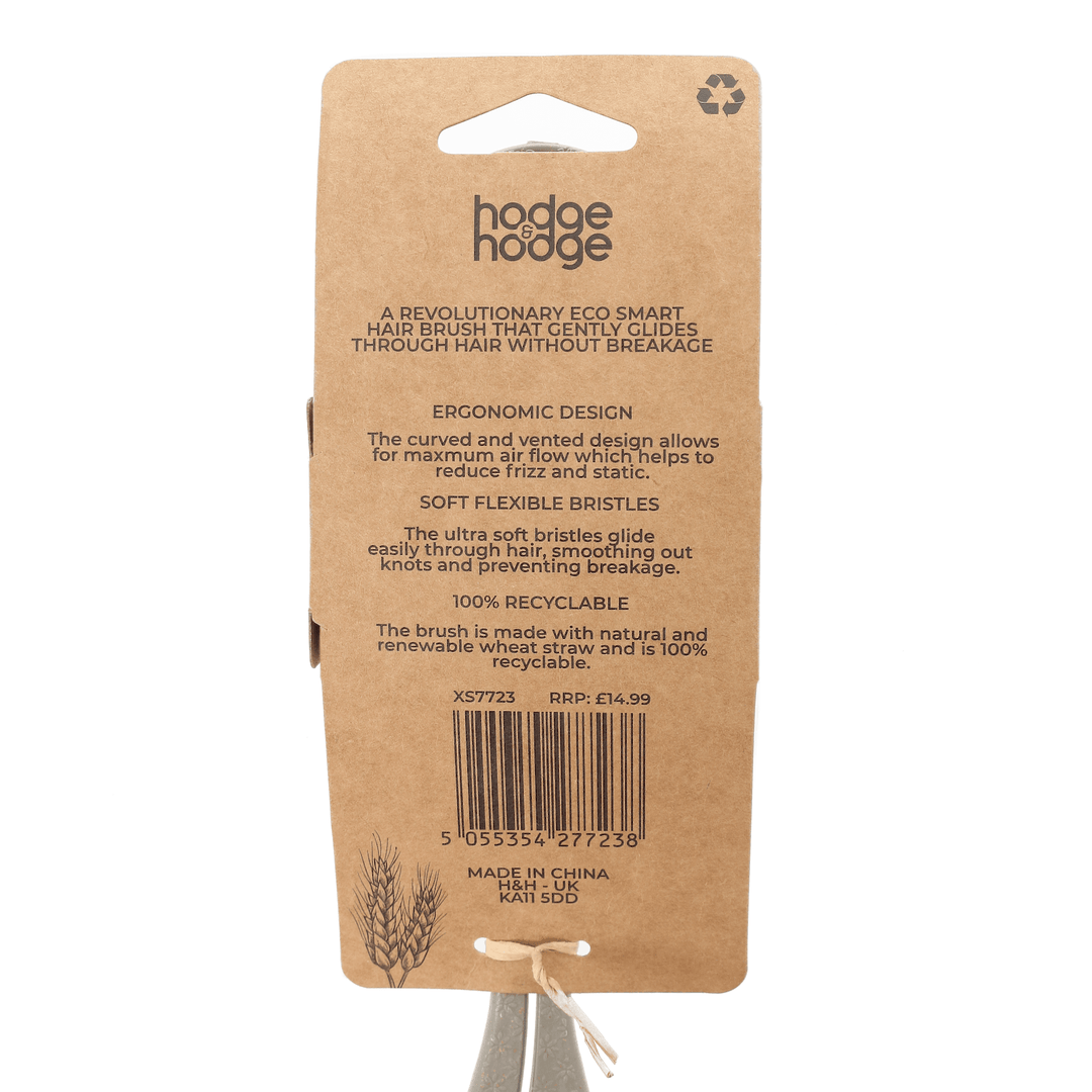 Hodge & Hodge hair brush packaging with product details on a white background