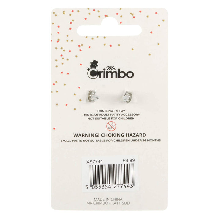 Back of a display card with Mr Crimbo branding
