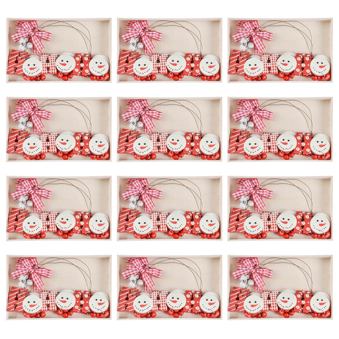 Set of 12 boxes of Ho Ho Ho red and white Christmas tree decorations