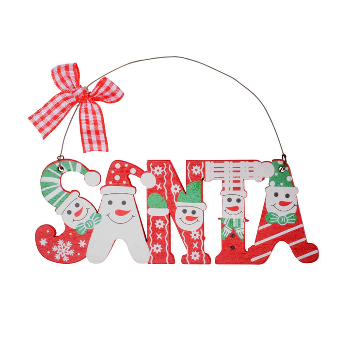 Bulk Pack of 36 Santa Snowmen Wooden Christmas Tree Decorations 11cm
