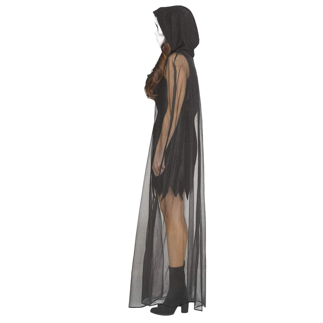 Ladies 30th Anniversary Ghost Face Costume Glittering Black Dress