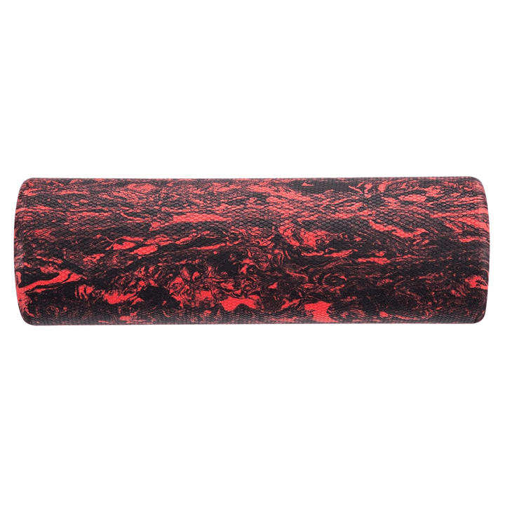 full side view of black and red foam roller