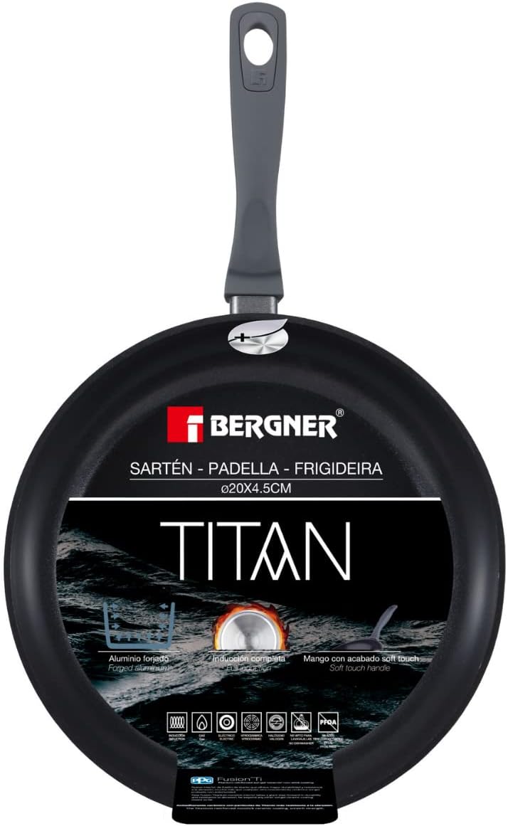 Bergner Titan Frying Pan Forged Aluminium Non-Stick Black